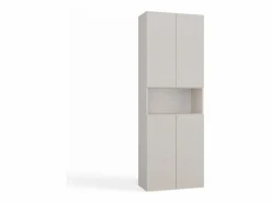 Outlet GLAZE - Mueble de cuarto de baño con cesta - Estilo moderno - 174x60x30 cm - Columna de cuarto de baño Columna De Baño