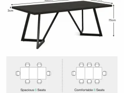 Clearance Gran escritorio rectangular para portátiles con estructura de metal - 180 cm - para el despacho en casa - Mesa De Ordenador