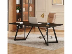 Clearance Gran escritorio rectangular para portátiles con estructura de metal - 180 cm - para el despacho en casa - Mesa De Ordenador