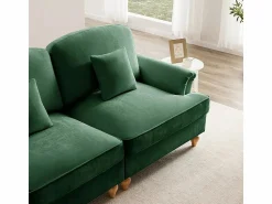 Online Gran Sofá 2 Plazas Chenille - Con Funda Extraíble y 2 Cojines - 194x83.5x93cm - Todos Los Sofás|Sofá De Terciopelo