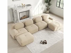 New Gran sofá angular modular 388cm - de Pana - con 4 cojines y 2 otomanas - ergonómico - Sofás Club