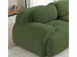 Hot DripeX Gran sofá angular modular 388cm - de Pana - con 4 cojines y 2 otomanas - ergonómico - Verde