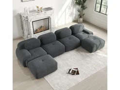 DripeX Gran sofá angular modular 388cm - de Pana - con 4 cojines y 2 otomanas - ergonómico -