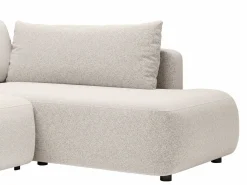 Vente-unique Gran sofá cama rinconera derecha panorámico en tela texturizada DAVISO