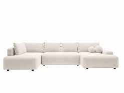 Best Gran sofá cama rinconera izquierda panorámico en tela texturizada DAVISO Sofá Xxl