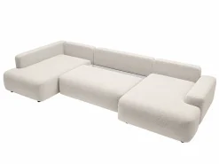 Best Gran sofá cama rinconera izquierda panorámico en tela texturizada DAVISO Sofá Xxl