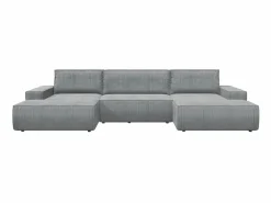 Vente-unique Gran sofá cama rinconera panorámico de pana AMELIA