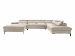 Vente-unique Gran sofá cama rinconera panorámico izquierdo de terciopelo SEPINA de Pascal Morabito