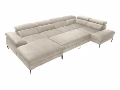 Vente-unique Gran sofá cama rinconera panorámico izquierdo de terciopelo SEPINA de Pascal Morabito