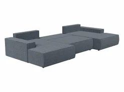 Sale Gran sofá cama rinconera panorámico en tela texturizada AMELIA Sofá Xxl