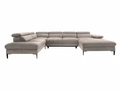 Best Vente-unique Gran sofá cama rinconera panorámico de terciopelo marrón SEPINA de Pascal Morabito Topo