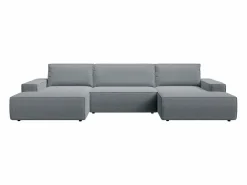 Online Vente-unique Gran sofá cama rinconera panorámico en tela texturizada AMELIA Gris
