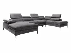 Vente-unique Gran sofá cama rinconera panorámico terciopelo SEPINA Pascal Morabito