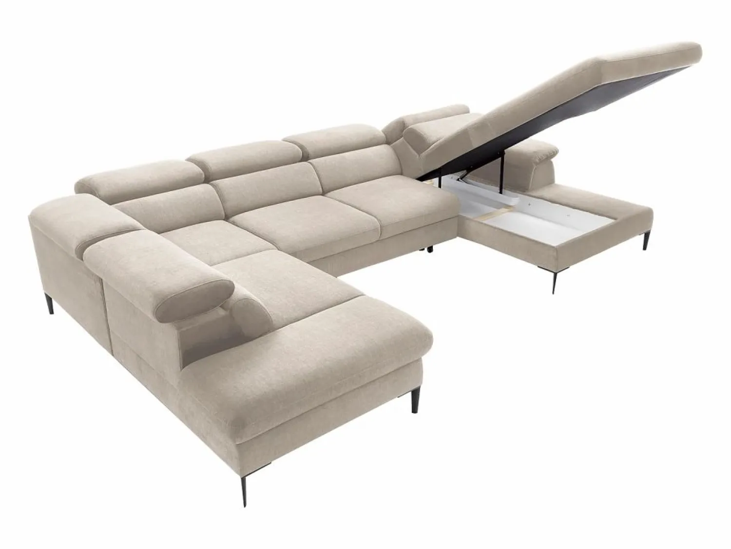 Discount Gran sofá cama rinconera panorámico de terciopelo SEPINA de Pascal Morabito Sofá Xxl