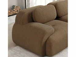 Outlet Gran sofá de esquina modular 388cm - en Pana - con 4 cojines y 2 otomanas - ergonómico - Marrón Sofá Modular|Sofás Club