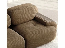 Outlet Gran sofá de esquina modular 388cm - en Pana - con 4 cojines y 2 otomanas - ergonómico - Marrón Sofá Modular|Sofás Club