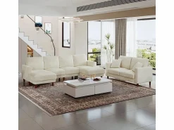 New Gran sofá de esquina panorámico - 4 plazas - chaise longue 109cm - de pana - 269x140x86 - Sofá De Terciopelo|Sofás Club