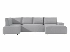 Gran sofá rinconera derecha panorámico convertible en terciopelo claro AMELIA Sofás Y Sillones|Sofá Xxl