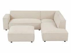 Online Vente-unique Gran sofá rinconera derecha y otomano de pana en BORORE Beige