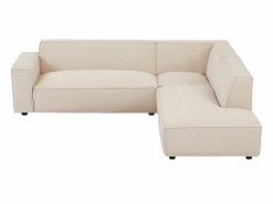 Online Vente-unique Gran sofá rinconera derecha y otomano de pana en BORORE Beige