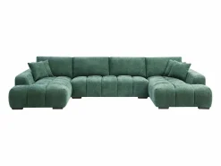 New Vente-unique Gran sofá rinconera en tela texturizada BERENIA Verde