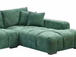 New Vente-unique Gran sofá rinconera en tela texturizada BERENIA Verde