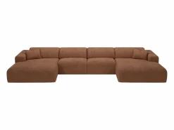 Discount Maison Céphy Gran sofá rinconera panorámico de pana POGNI de Terracota