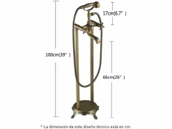 Grifo bañera de pie retro FLORINA envejecido Grifo