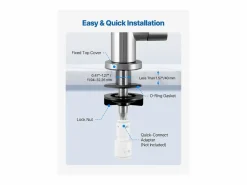 Grifo de Agua Potable SucceBuy sin Plomo en Acero Inoxidable, Grifo de Ósmosis Inversa con Válvula en Latón Macizo, Filtrado de Arco Alto, para Fregadero Cocina