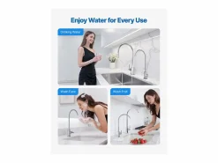 Grifo de Agua Potable SucceBuy sin Plomo en Acero Inoxidable, Grifo de Ósmosis Inversa con Válvula en Latón Macizo, Filtrado de Arco Alto, para Fregadero Cocina