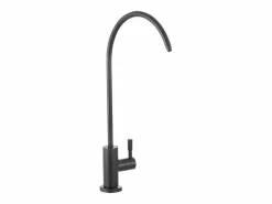 Outlet Grifo de Agua Potable SucceBuy sin Plomo en Acero Inoxidable, Grifo de Ósmosis Inversa con Válvula en Latón Macizo, Filtrado de Arco Alto, Giratorio 360° Negro