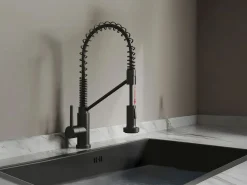 Outlet Grifo de cocina con ducha extraíble de acero inoxidable - mate - ROFLEX Grifo De Cocina