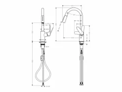 Online HANSGROHE Grifo de cocina con ducha Focus M41 240 2 chorros mate Negro