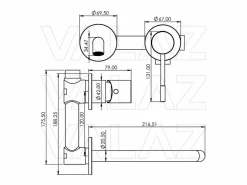 Outlet Valaz Grifo de lavabo empotrado ASTANA oro mate Dorado