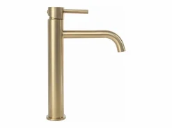Clearance Rea Grifo De Lavabo Lungo High Brush Gold Dorado