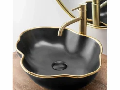 Clearance Rea Grifo De Lavabo Lungo High Brush Gold Dorado