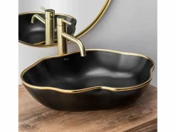 Clearance Rea Grifo De Lavabo Lungo High Brush Gold Dorado