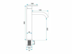 Rea Grifo De Lavabo Ontario Js-11801-1Bg High Brush Gold