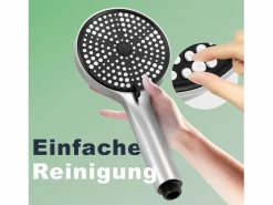 NETTLIFE Grifo mezclador de baño con ducha de mano, grifo de pared de acero inoxidable, monomando, instalación vista para baño
