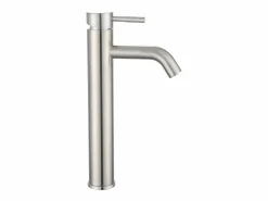 Grifo mezclador redondeado de acero inoxidable, acabado en níquel cepillado, Ancho 5.1 x Alt. 29,6 x Prof. 16.3 cm, SALAVAN Grifo