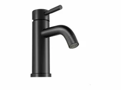 Shower & Design Grifo mezclador redondo de acero inoxidable cepillado, mate, An. 5,1 x Alt. 17 x Pr 16,3 cm, SALAVAN
