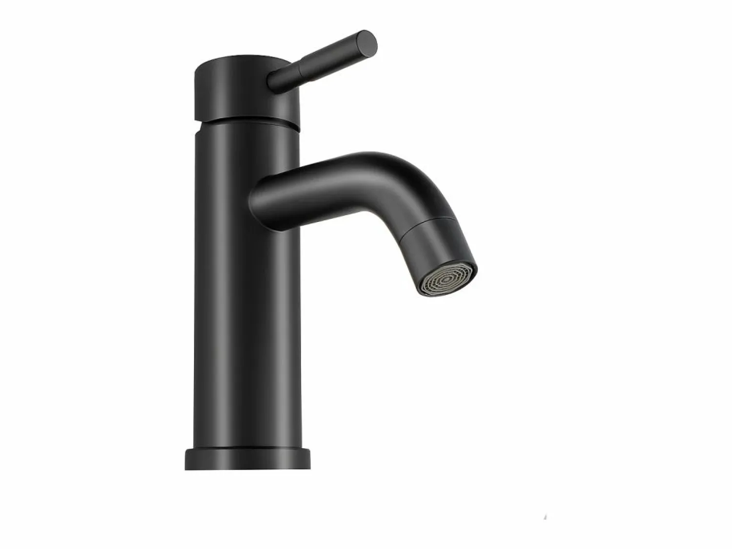 Shower & Design Grifo mezclador redondo de acero inoxidable cepillado, mate, An. 5,1 x Alt. 17 x Pr 16,3 cm, SALAVAN