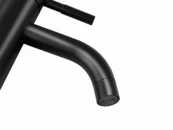 Shower & Design Grifo mezclador redondo de acero inoxidable cepillado, mate, An. 5,1 x Alt. 17 x Pr 16,3 cm, SALAVAN