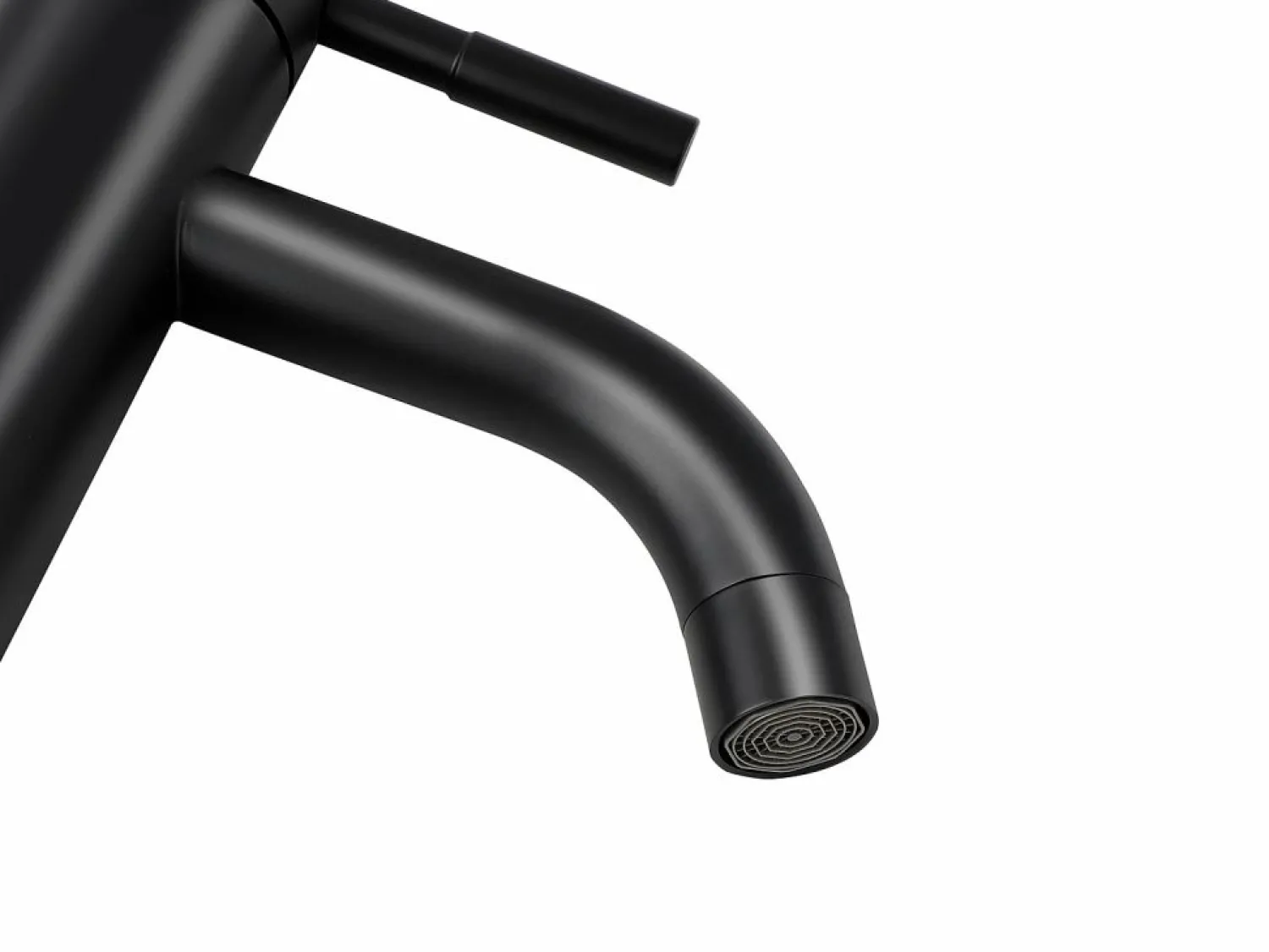 Shower & Design Grifo mezclador redondo de acero inoxidable cepillado, mate, An. 5,1 x Alt. 17 x Pr 16,3 cm, SALAVAN