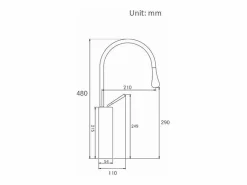 Valaz Grifo monomando lavabo alto giratorio CALGARY 48 Cromado