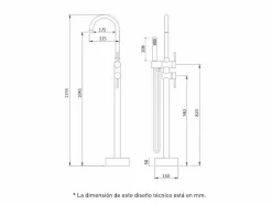 Online Valaz Grifo sobre SUELO monomando para bañera exenta CALGARY cromado Plateado