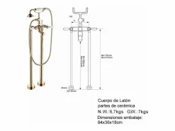 Hot Grifo sobre suelo PADDINGTON Grifo