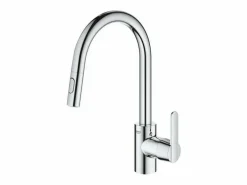 Outlet GROHE Get grifo de cocina con caño alto aireador cromado Gris claro
