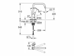 GROHE Start 2021 grifo de cocina monomando caño alto cromo