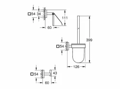GROHE Start Cube Juego de accesorios para inodoro 3 en 1, cromado